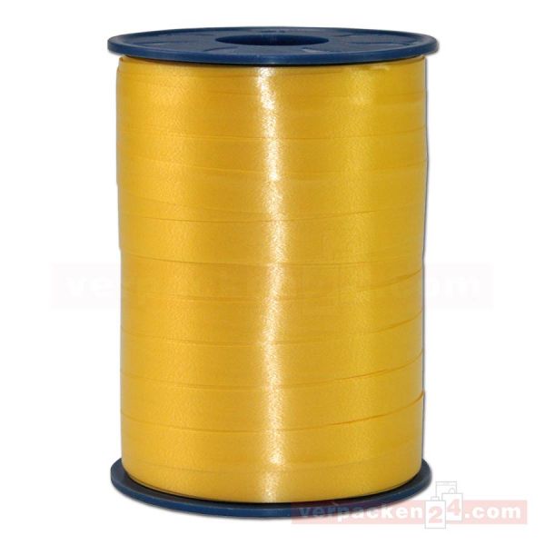 Glanzband auf Rolle 250 mtr., 10 mm - goldgelb (605)