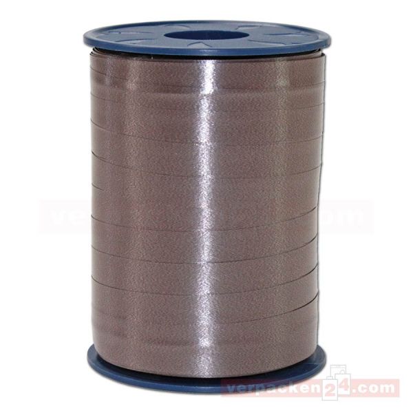 Glanzband auf Rolle 250 mtr., 10 mm - dunkelbraun (523)