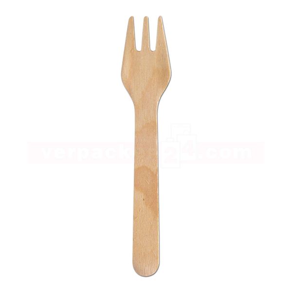 Holzbesteck - gewachst - Holz-Minigabeln, natur - 90 mm