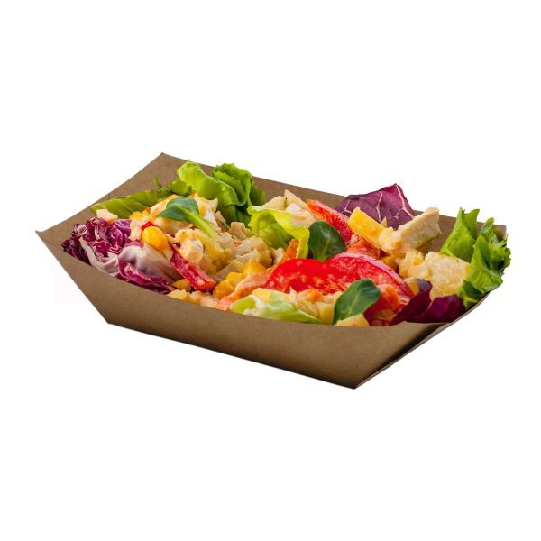 Foodtray braun - Snackschale mit PE-Beschichtung - 105x73x45mm
