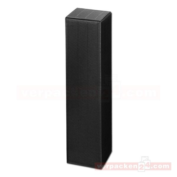 Wein-Flaschenverpackung Modern - uni schwarz