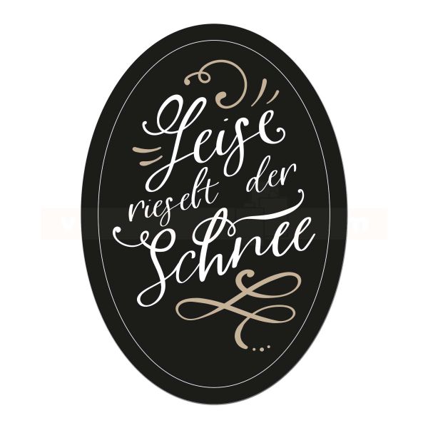 SKL-Etiketten Weihnachten - Leise rieselt der Schnee - oval 35x50 mm