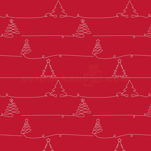 Weihnachts Geschenkpapier Zo 3A05233, Rolle 70cm, Tannen rot