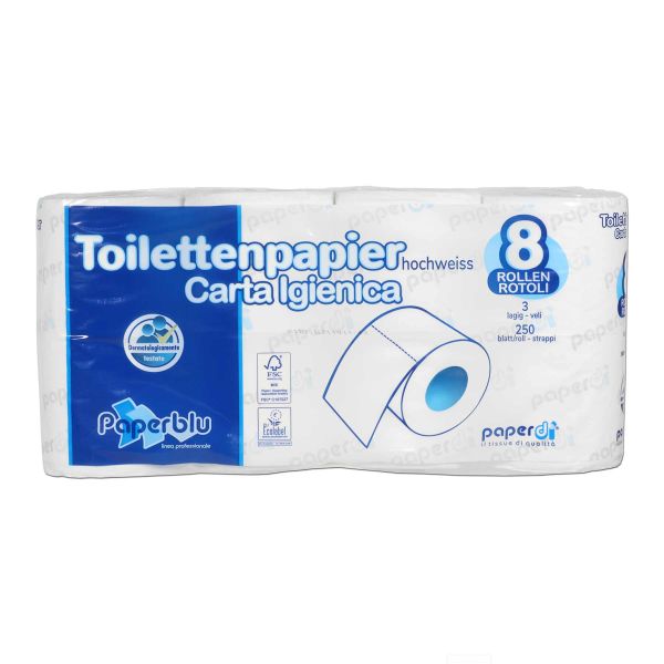 Toilettenpapier, Haushaltsrollen, Tissue, weiß - 3-lagig FSC®