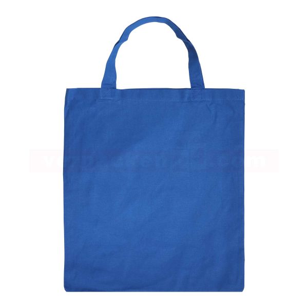 Baumwolltragetasche, blau, 2 kurze Henkel - 38x42 cm