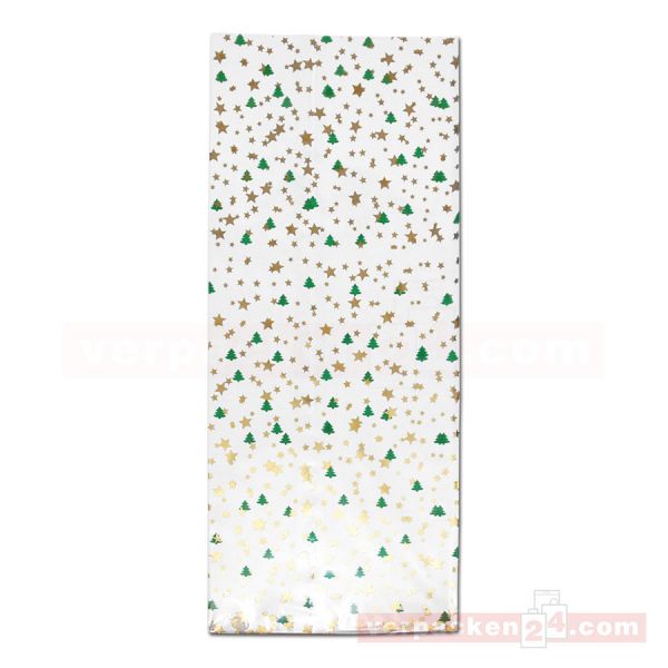 Weihnachts-PP-Stollenschlauch - Sterne + Tanne