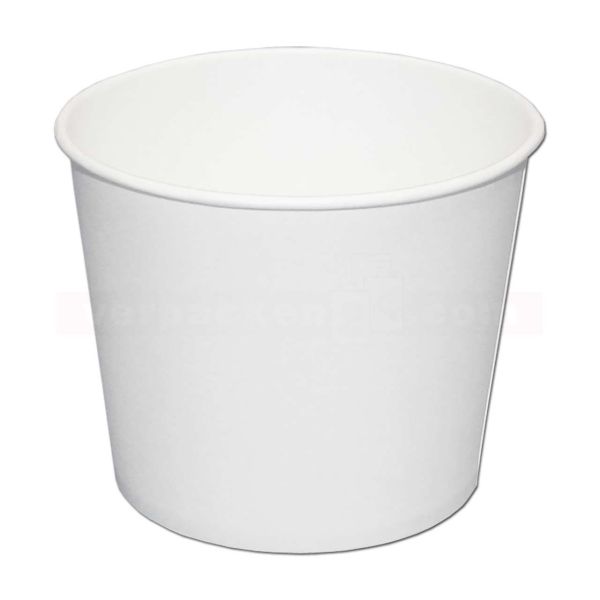 Eisbecher aus Hartpapier, weiß - PE beschichtet