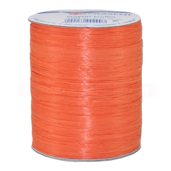 Bastband auf Spule - Rayon Raffia - 100 m - matt orange (620)