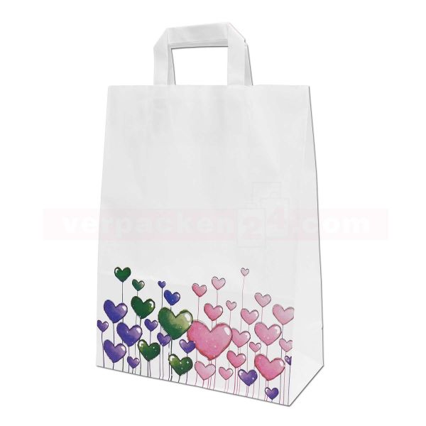 Papiertragetasche, Göttingen DESIGN - Herzen - 26+12x35cm