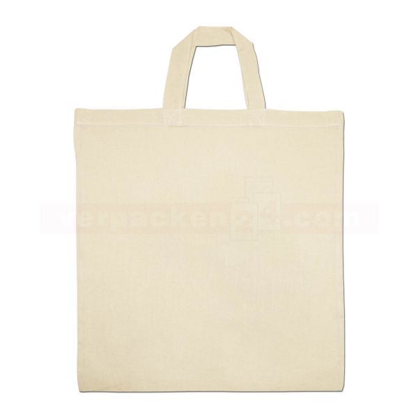 Baumwolltragetasche, natur, 2 kurze Henkel - 38x42 cm