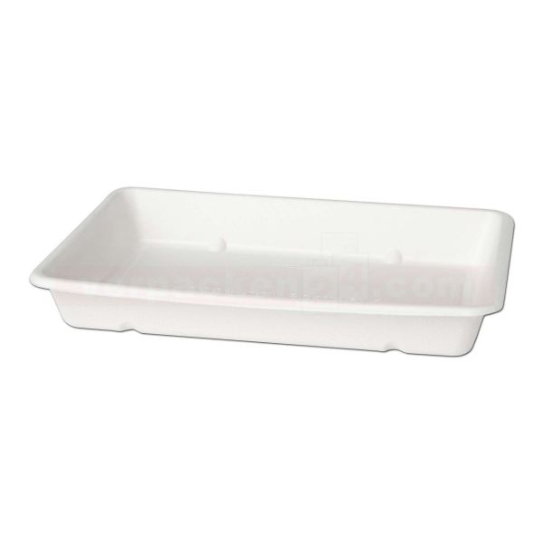 Bagasse Boxen eckig - SCHALE - weiß, kompostierbar