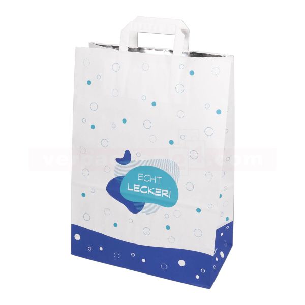 Tiefkühltragetasche Papier + Alu - Echt lecker - 32+17x44cm - FSC®