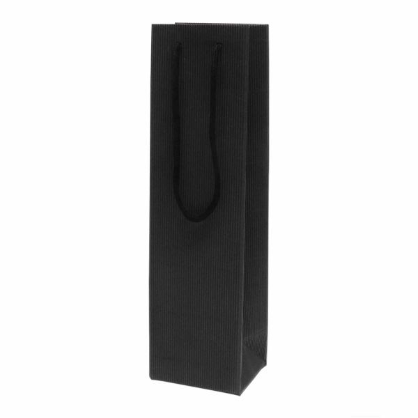 Flaschentaschen Welle offen, schwarz - 1 Flasche - Wein - Sekt