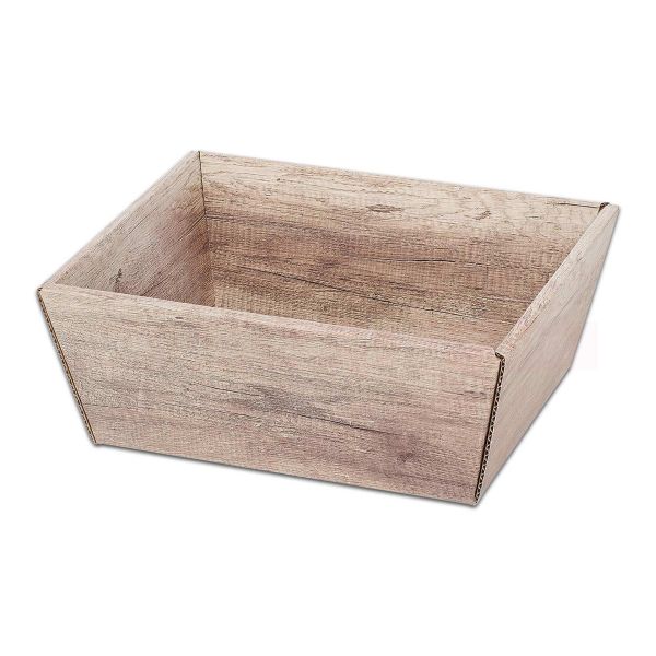 Präsentkorb Wood - 4-eckig - edle Holzoptik