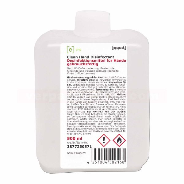 Hand-Desinfektionsmittel [e] one - e4/e8 - flüssig - 500 ml