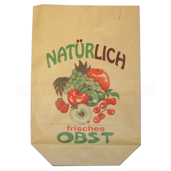 Obstbeutel, braun Natronmisch - Motiv - Natürlich Obst