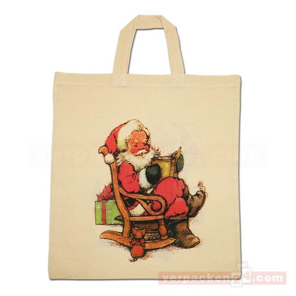 Weihnachts-Baumwolltasche - Schaukelstuhl - 38x42 cm