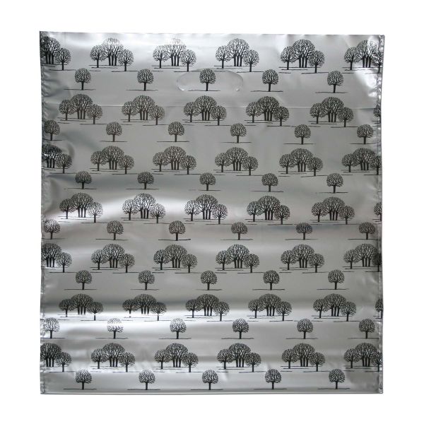 LDPE-Polytragetasche silber - Bäumchen schwarz