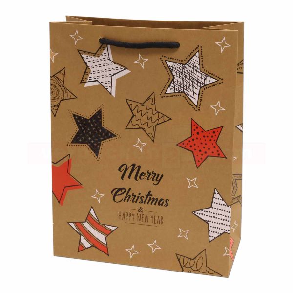 Weihnachts-Papiertragetaschen - Natur Stars - Weihnachten