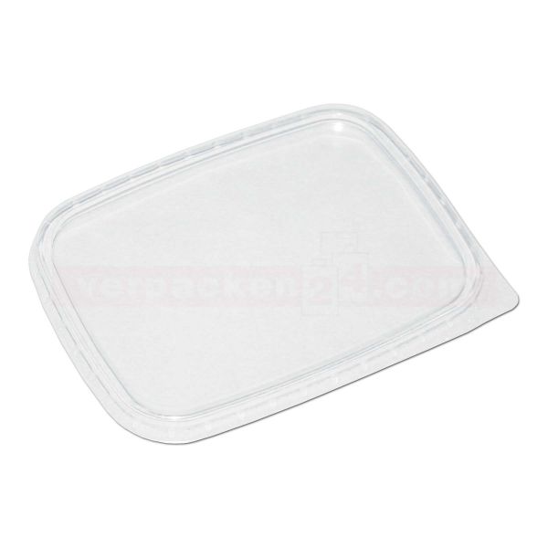 Feinkostbecher NP eckig - Deckel - Polystyrol klar - 108x82mm