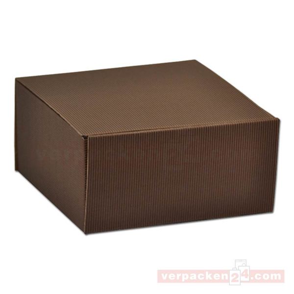 Geschenkkartons - Allround Dunkelbraun - offene Welle