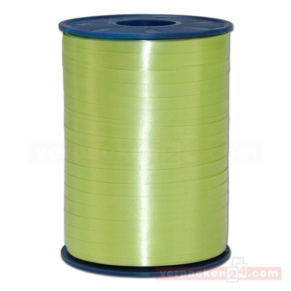Glanzband auf Rolle 500 mtr., 5 mm - grüngelb (027)