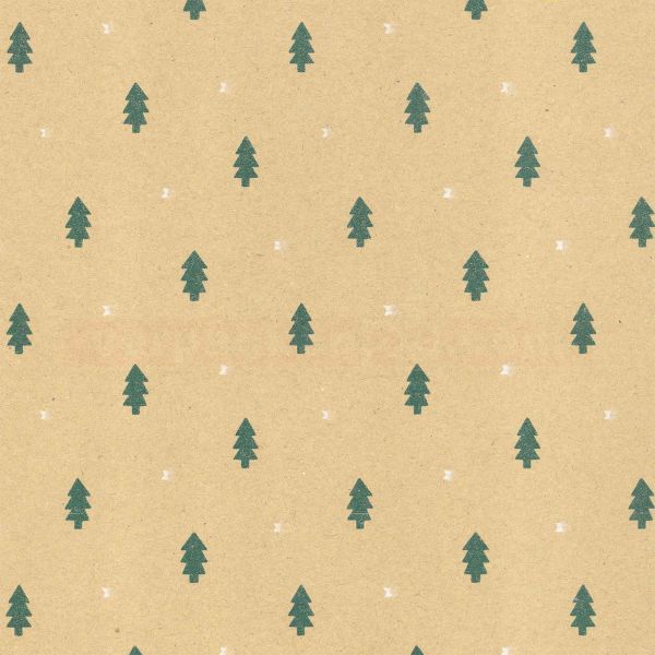 Weihnachts Geschenkpapier St 920251, Rolle 50cm, Tannen natur