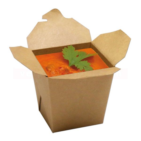 Deli-Boxen, Asia Snackbox - braun - aus Hartpapier