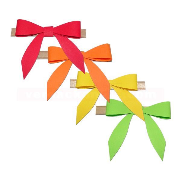 Fertigschleifen mit Clip aus Papier - 2-Flügelschleifen - 60mm