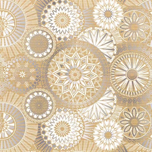 Weihnachts Geschenkpapier Be 3963KL, Rolle 50cm, Mandala braun