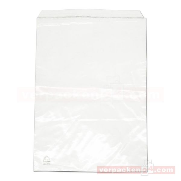 Versandtaschen, Euromail, transp., Klappe - 225x310+50 mm