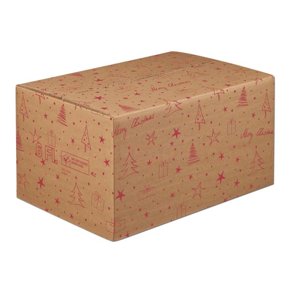 Versandkarton DU-LOG Merry Christmas, 6 Flaschen - Umkarton - PTZ-Postgeprüft