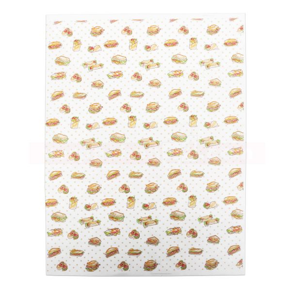 Hamburgerpapier - Snackpapier Wrap - Snackmotiv - 31x40 cm Bogen