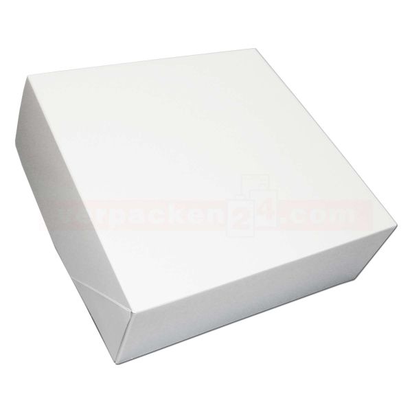 Tortenkarton, mit Deckel, weiß - 1-teilig - 320x320x115mm