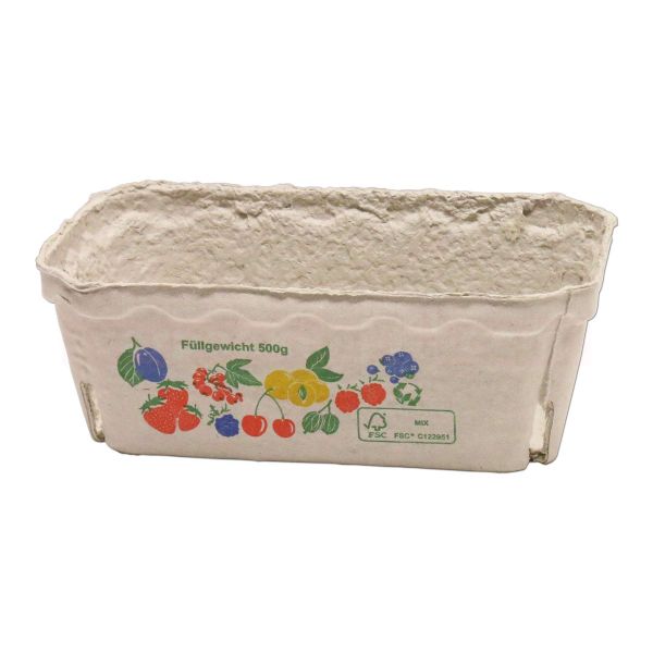 Beerenschale, Holzschliff - 500 g, naturweiß - Früchtemotiv
