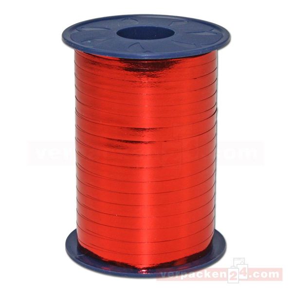Glanzband metallisiert - 5 mm - Rolle 400 m - rot (609)
