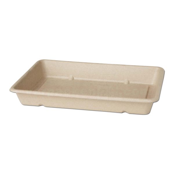 Bagasse Boxen eckig - SCHALE - braun, kompostierbar
