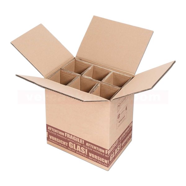 Flaschenversandkarton, 6 Flaschen - Versandverpackung PTZ
