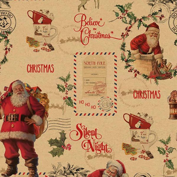 Weihnachts Geschenkpapier Be 9262KL, Rolle 50cm, Nikolaus