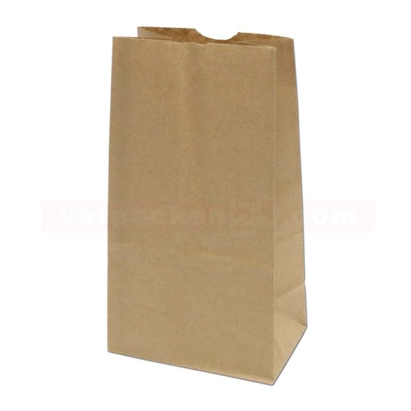 Blockbodenbeutel, braun - Lunchtüte Snacks - Kraftpapier