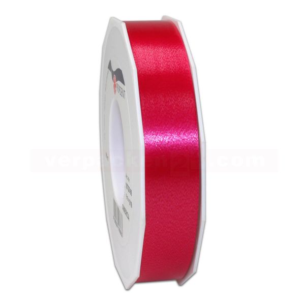 Glanzband auf Rolle 091 mtr., 25 mm - mittelrot (019)