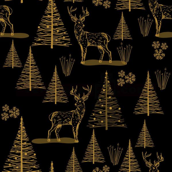 Weihnachts Geschenkpapier BE 5730H, Rolle 50cm, Tannen rot, gold