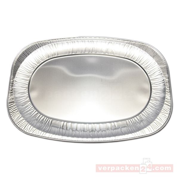 Alu-Servierplatten silber, oval - 545x360x30 mm