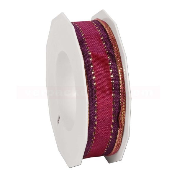 Seidenband - Casablanca - mit Drahtkante, Rolle 20 m, 25 mm - violett