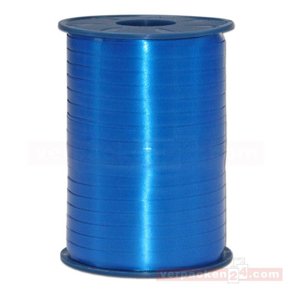 Glanzband auf Rolle 500 mtr., 5 mm - blau (614)