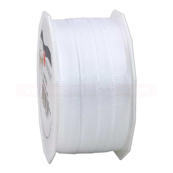Seidenband - Europa - Rolle 50 m, 10 mm - weiß (601)