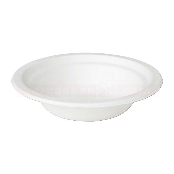 Bagasse-Schalen, Suppenschale rund - weiß - 450 ml
