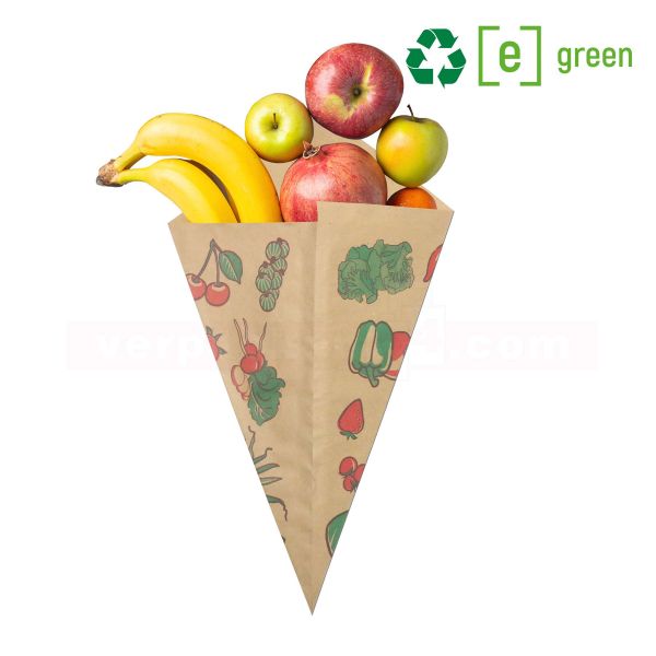 Obstspitztüten, braun Natronmisch 70 g/m² - 1,5 kg - 37 cm