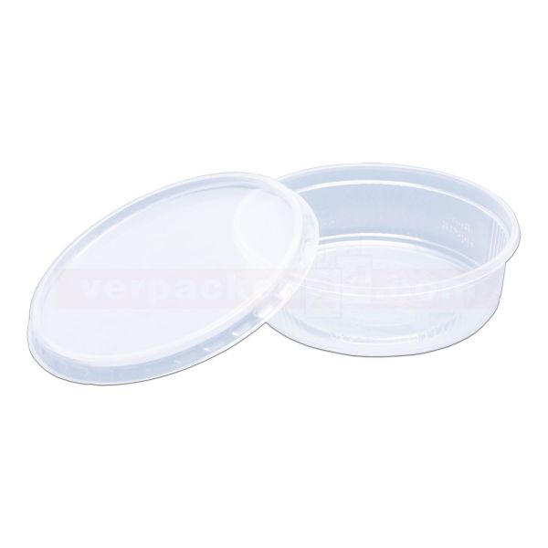 Kombibecher KR rund - Becher + Deckel - PP transparent