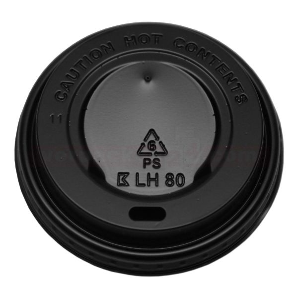 Deckel schwarz PS Hartpapierbecher - Ø 80mm - für Becher 200ccm